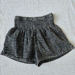 Lotus And Luna Bohemian Black Indie Flowy Shorts 100% Cotton Womans Size S/M NWT